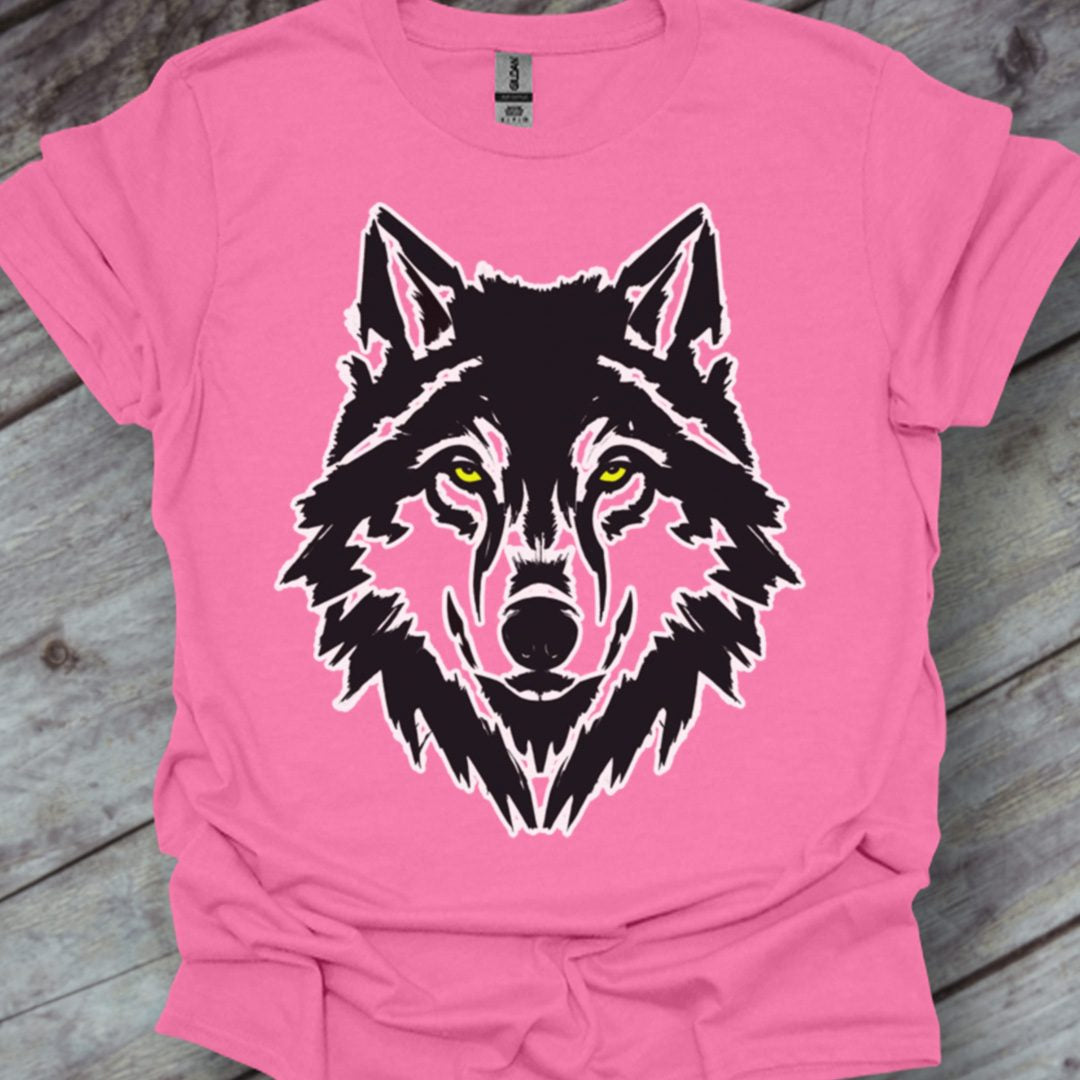 Black and white wolf trendy T-shirt