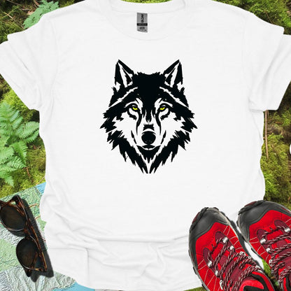 Loup noir et blanc T-shirt intemporel 