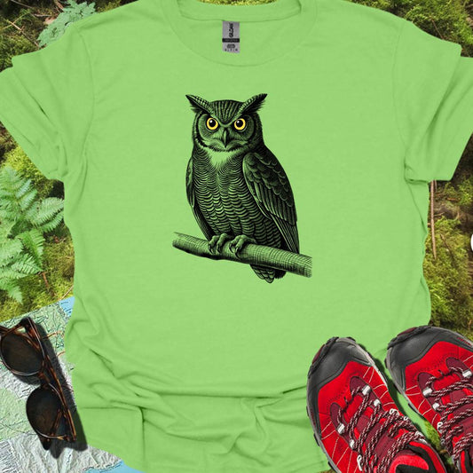 Chouette sage noire  T-shirt tendance 