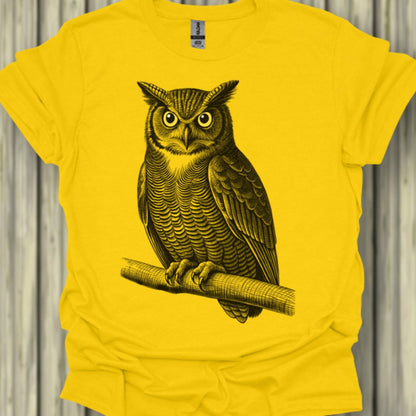 Chouette sage noire  T-shirt tendance 