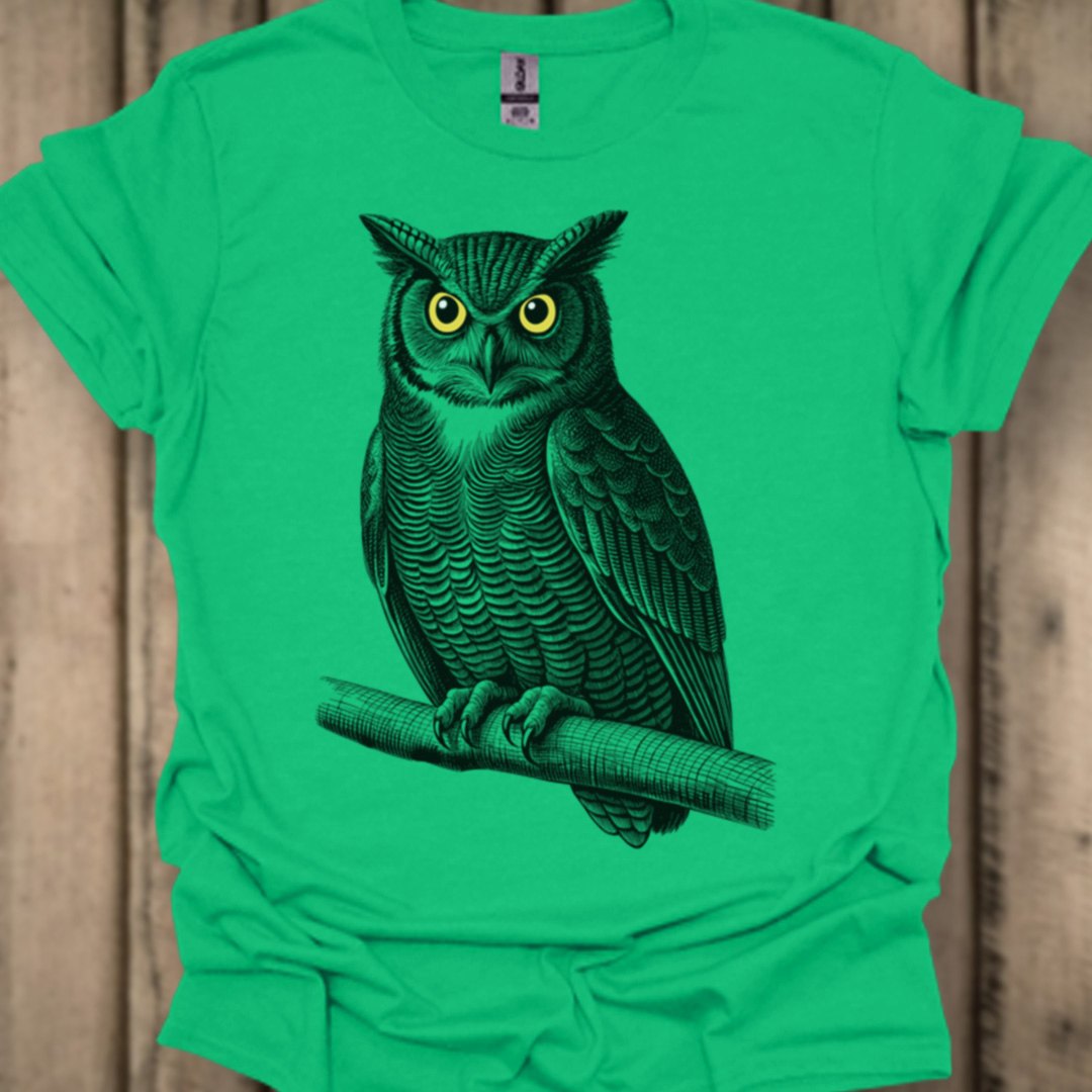 Chouette sage noire  T-shirt tendance 
