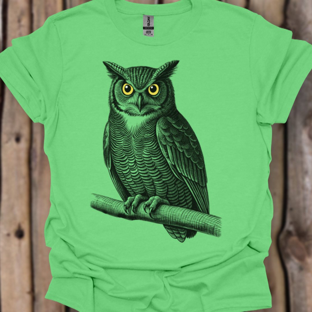Chouette sage noire  T-shirt tendance 