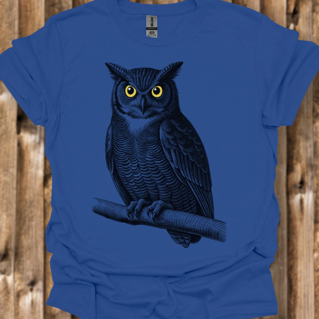 Chouette sage noire  T-shirt tendance 