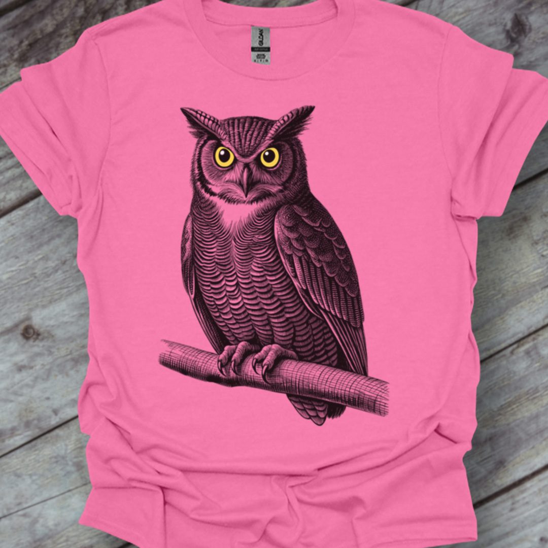 Chouette sage noire  T-shirt tendance 