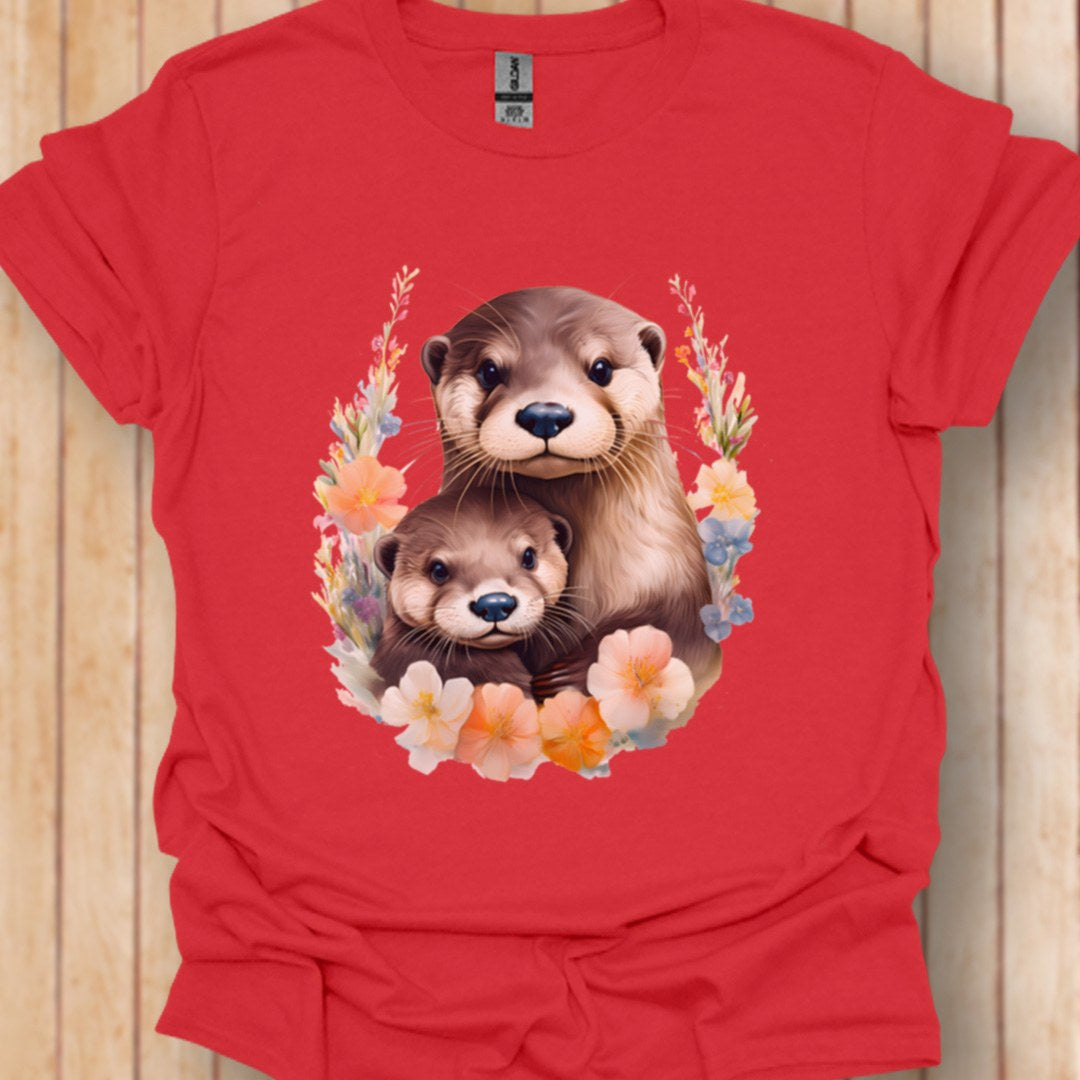Otter met Jong T‑Shirt