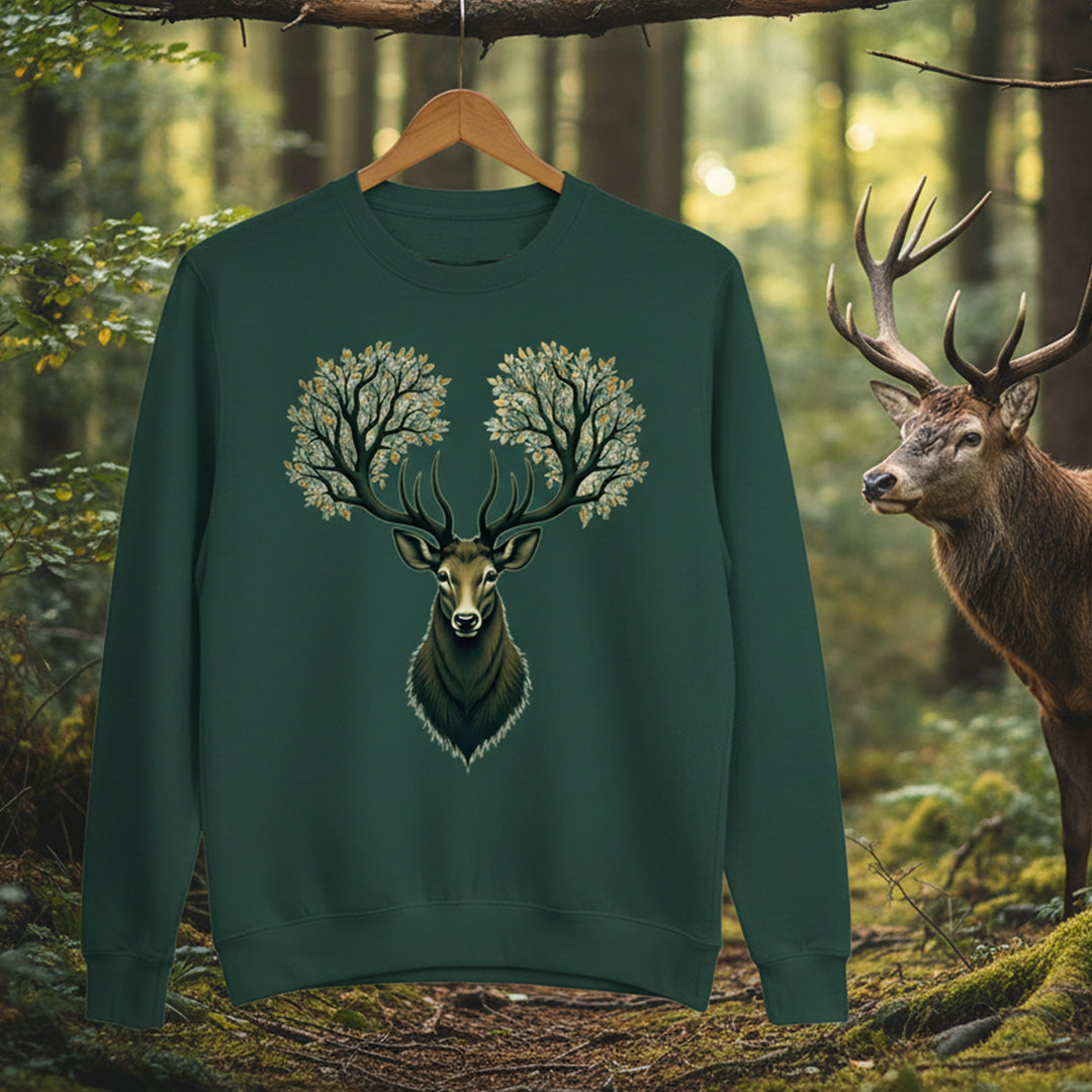 Hert met boomgewei sweatshirt