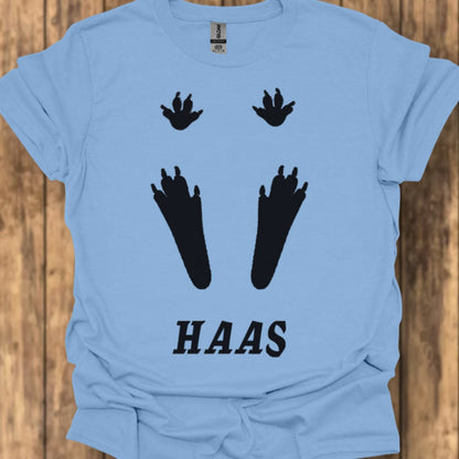 Pootafdrukken haas zwart trendy T-shirt
