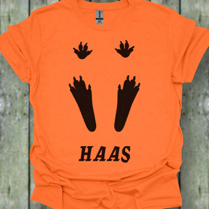 Pootafdrukken haas zwart trendy T-shirt