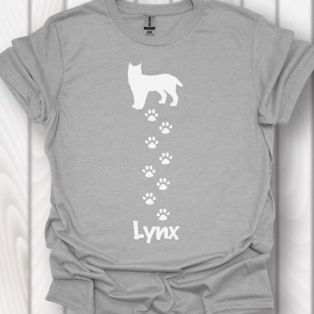 Lynx met pootafdrukken wit tijdloos T-shirt