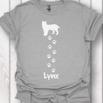 Lynx met pootafdrukken wit tijdloos T-shirt