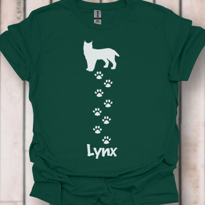Lynx met pootafdrukken wit tijdloos T-shirt