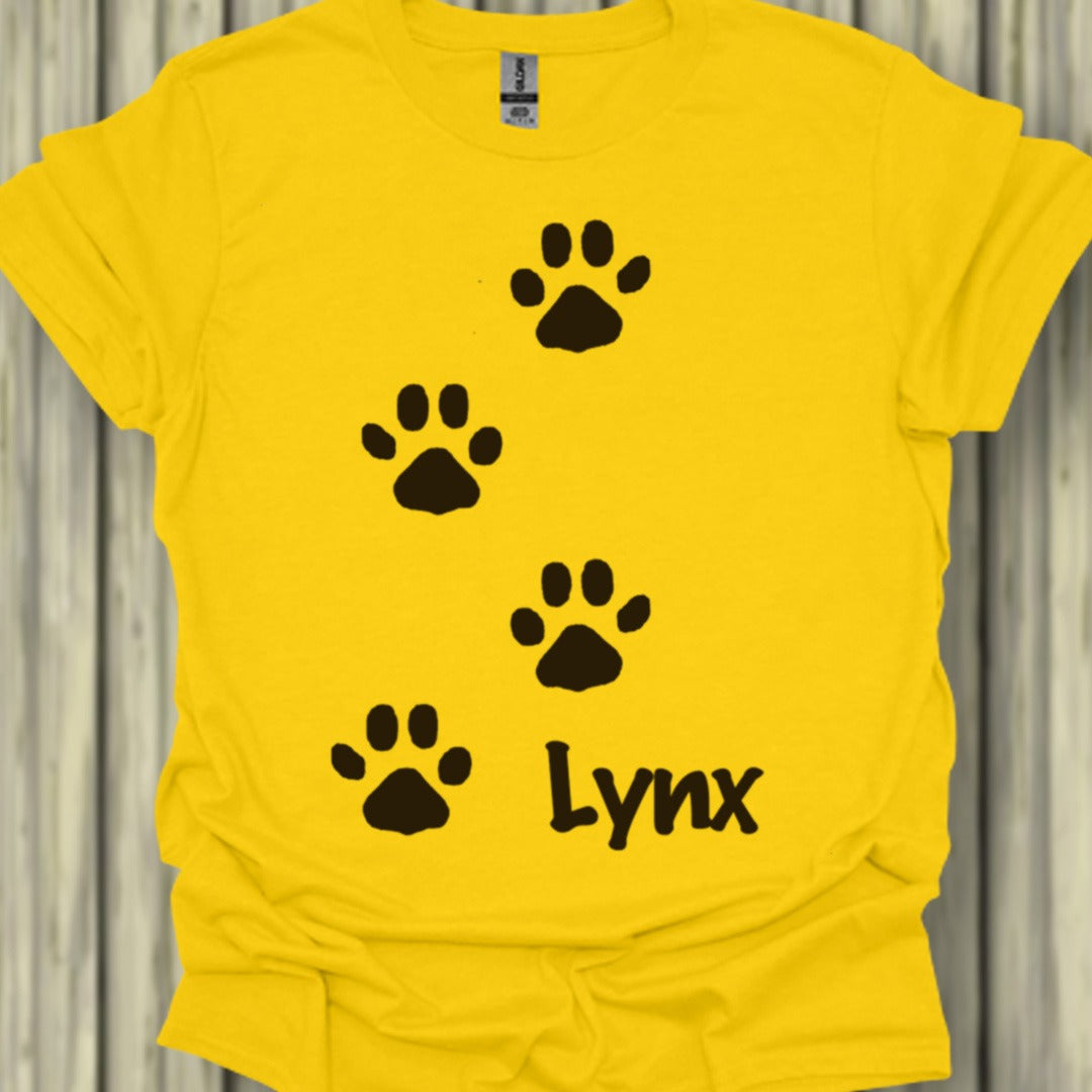 Pootafdrukken lynx zwart trendy T-shirt