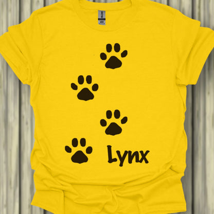 Pootafdrukken lynx zwart trendy T-shirt