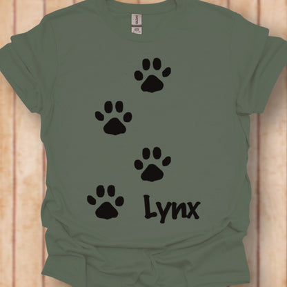 Pootafdrukken lynx zwart tijdloos T-shirt