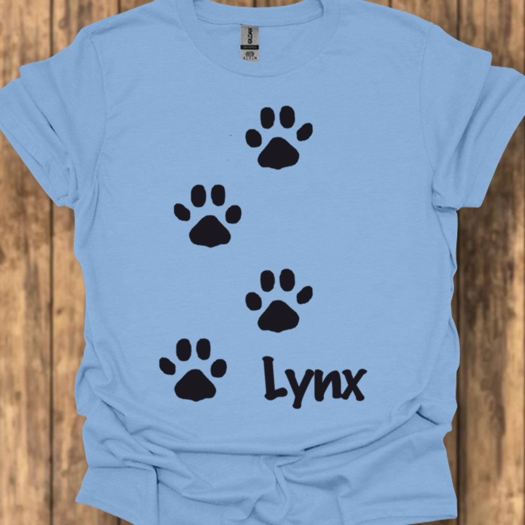 Pootafdrukken lynx zwart trendy T-shirt