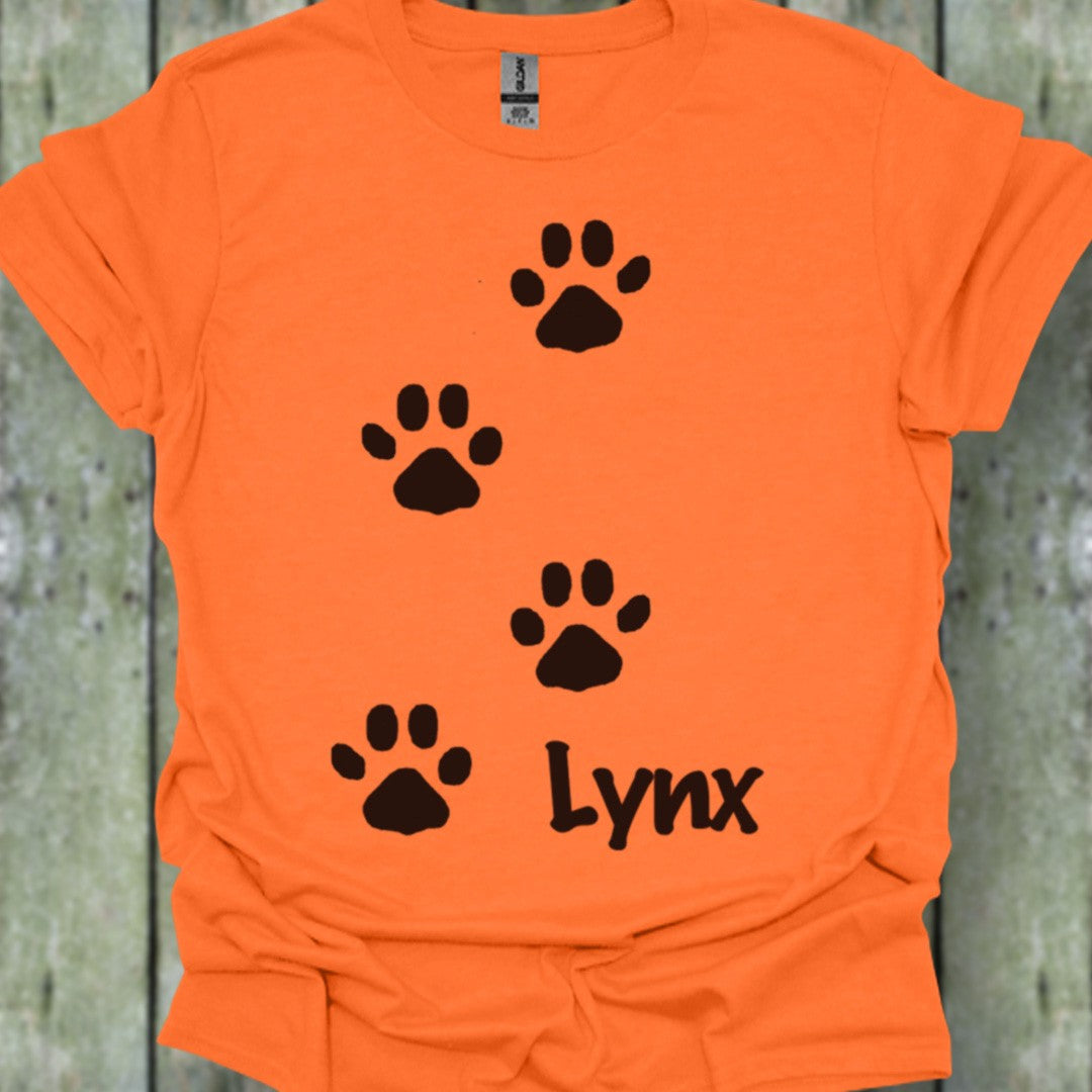 Pootafdrukken lynx zwart trendy T-shirt
