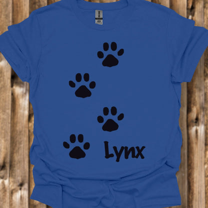 Pootafdrukken lynx zwart trendy T-shirt