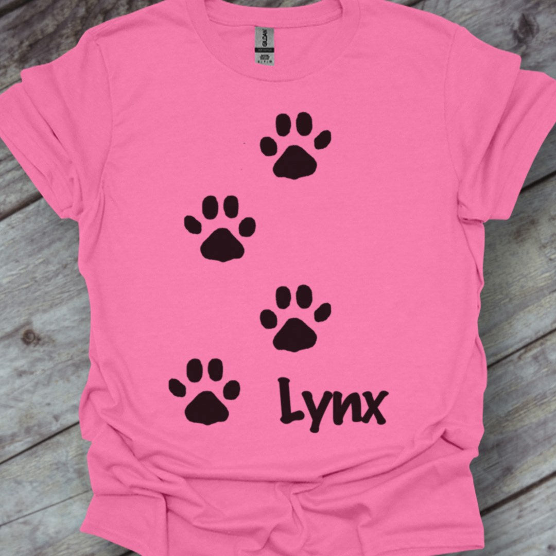 Pootafdrukken lynx zwart trendy T-shirt
