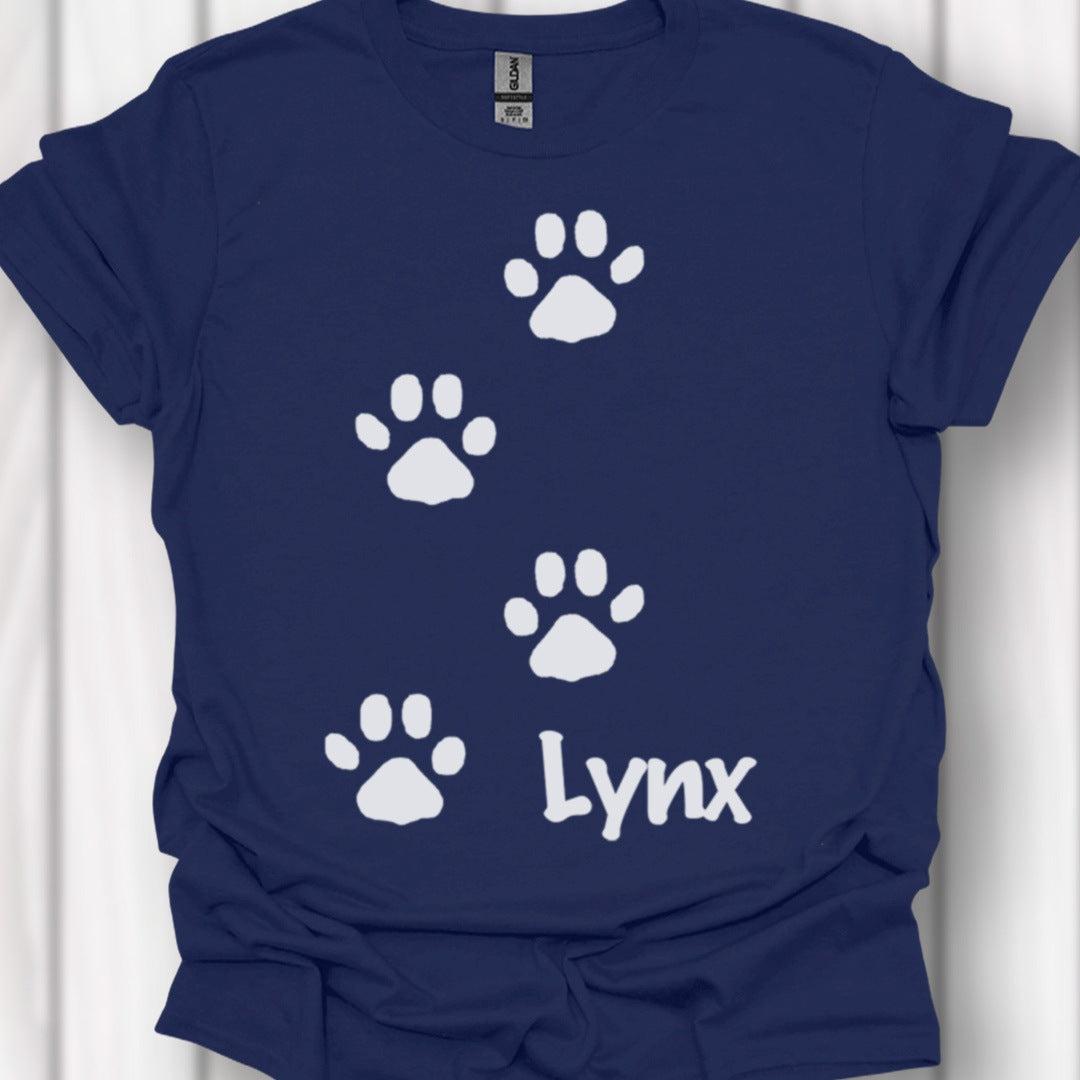 Empreintes de pattes de lynx blanc T-shirt intemporel