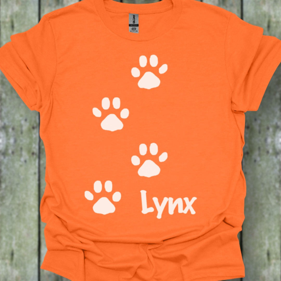 Pootafdrukken lynx wit trendy T-shirt