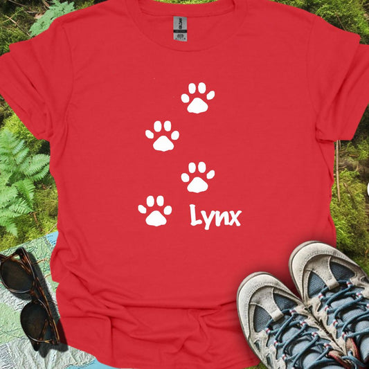 Empreintes de pattes de lynx blanc T-shirt tendance 
