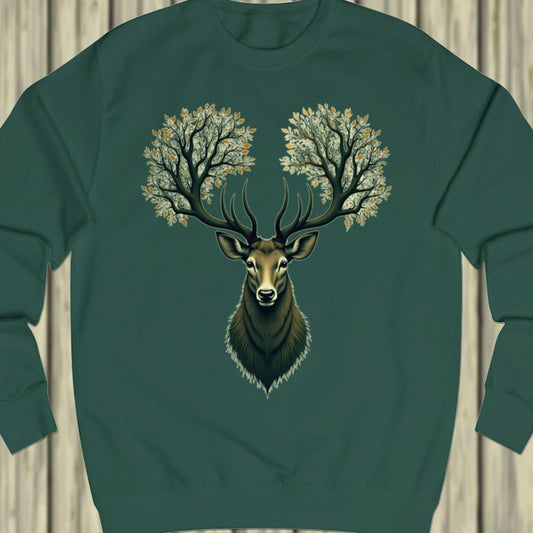 Deer with tree antlers sweatshirt