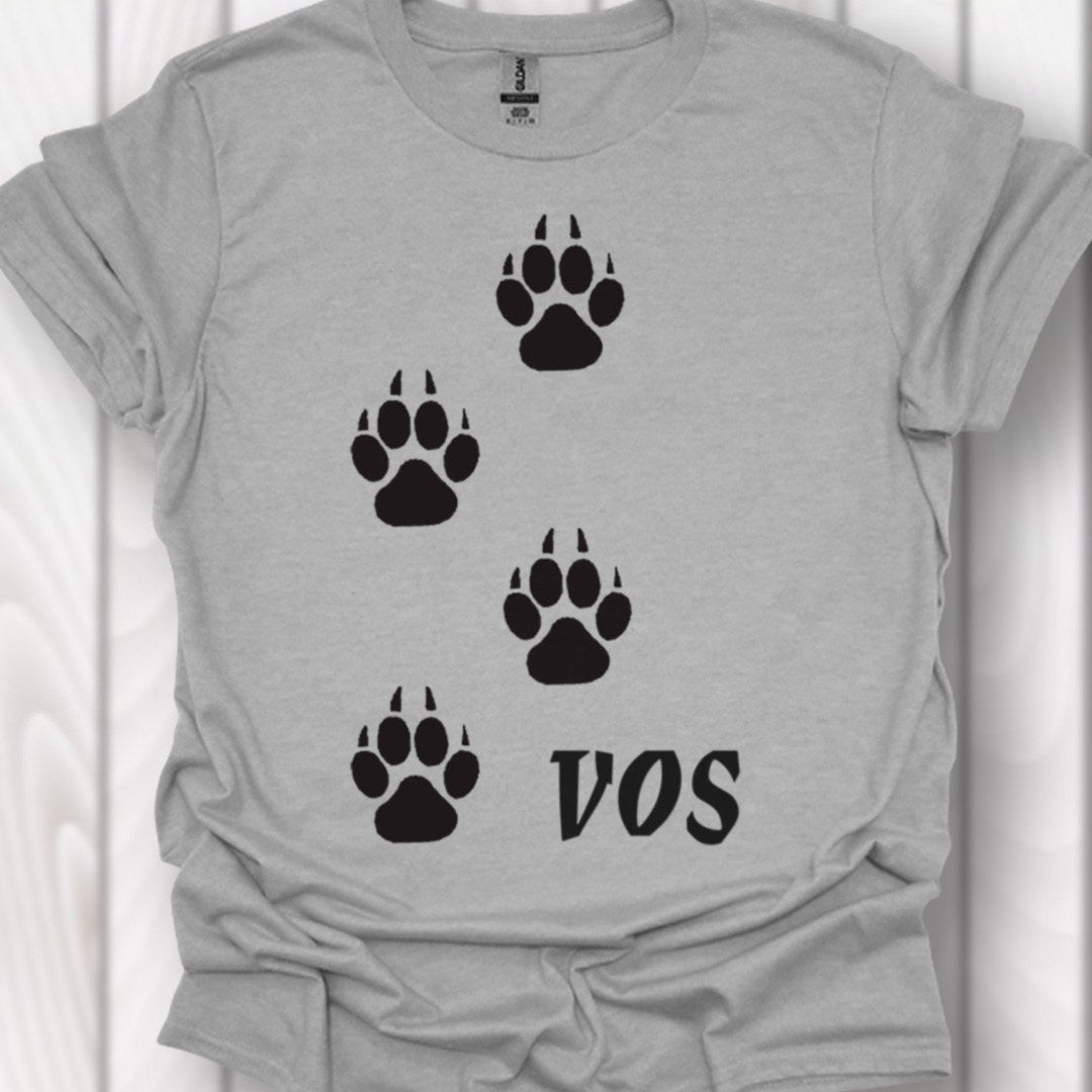 Empreintes de pattes de renard noires T-shirt intemporel 