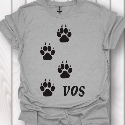Empreintes de pattes de renard noires T-shirt intemporel 