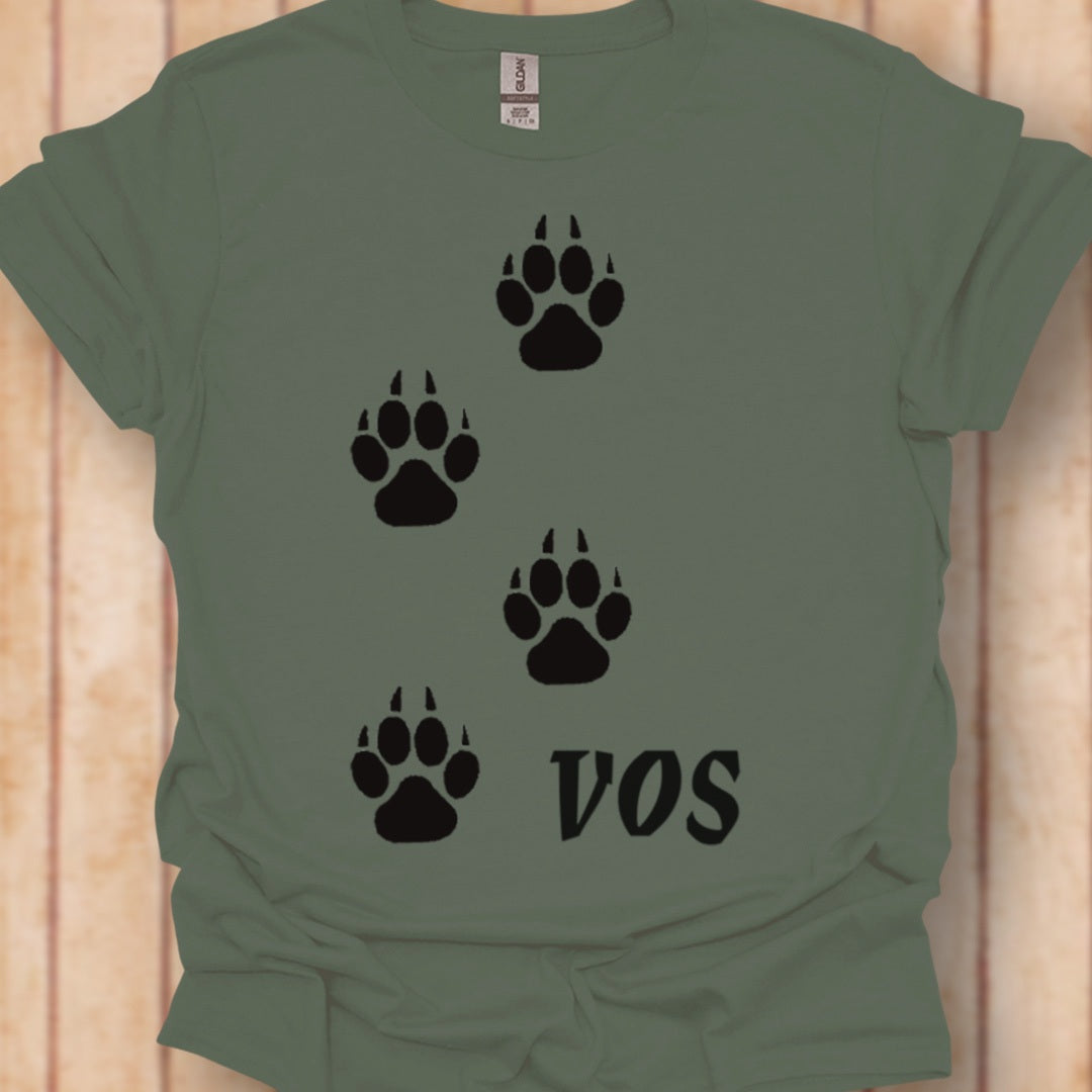 Empreintes de pattes de renard noires T-shirt intemporel 