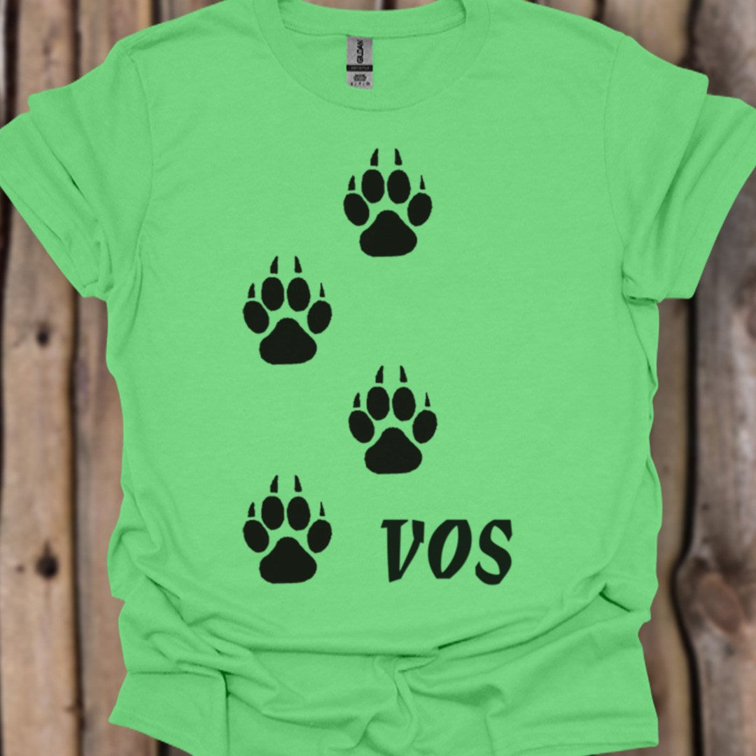 Empreintes de pattes de renard noires T-shirt tendance 