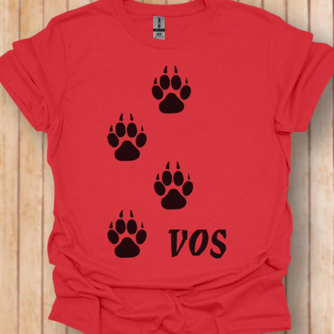 Empreintes de pattes de renard noires T-shirt tendance 