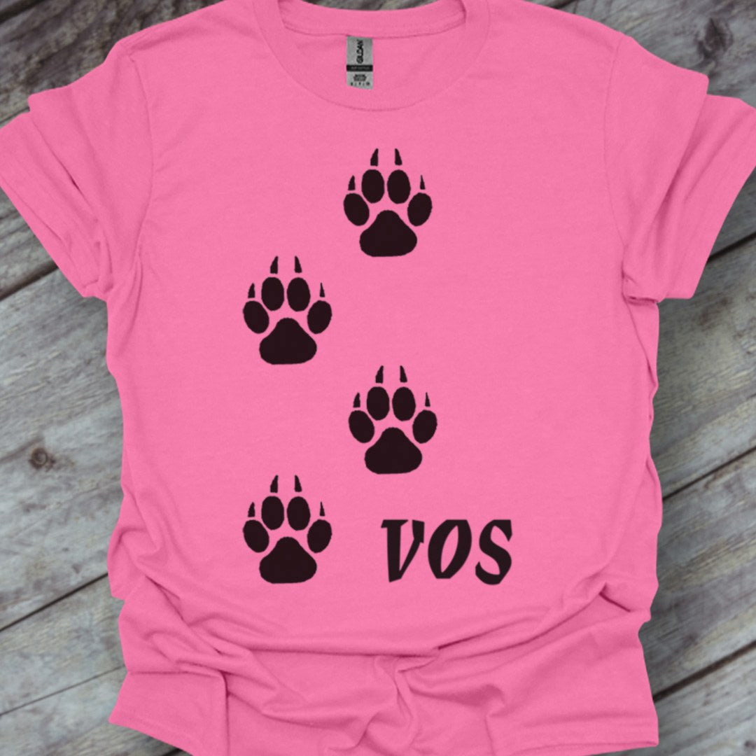 Empreintes de pattes de renard noires T-shirt tendance 