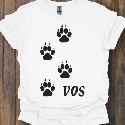 Empreintes de pattes de renard noires T-shirt intemporel 