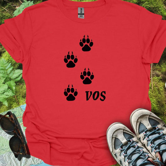 Empreintes de pattes de renard noires T-shirt tendance 