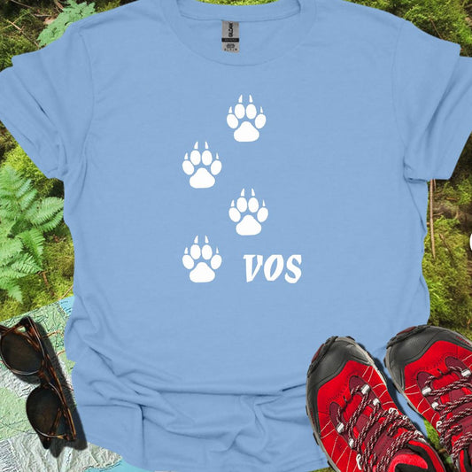 Empreintes de pattes de renard blanches T-shirt blanc tendance