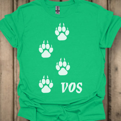 Paw prints fox white trendy T-shirt