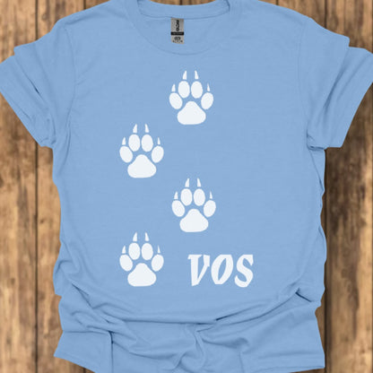 Paw prints fox white trendy T-shirt
