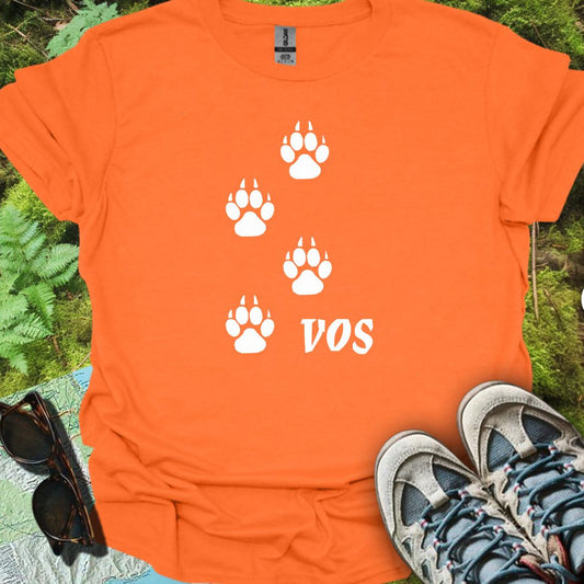 Empreintes de pattes de renard blanches T-shirt blanc tendance