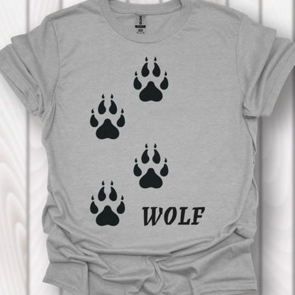 Empreintes de pattes de loup noires T-shirt intemporel