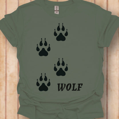 Empreintes de pattes de loup noires T-shirt intemporel