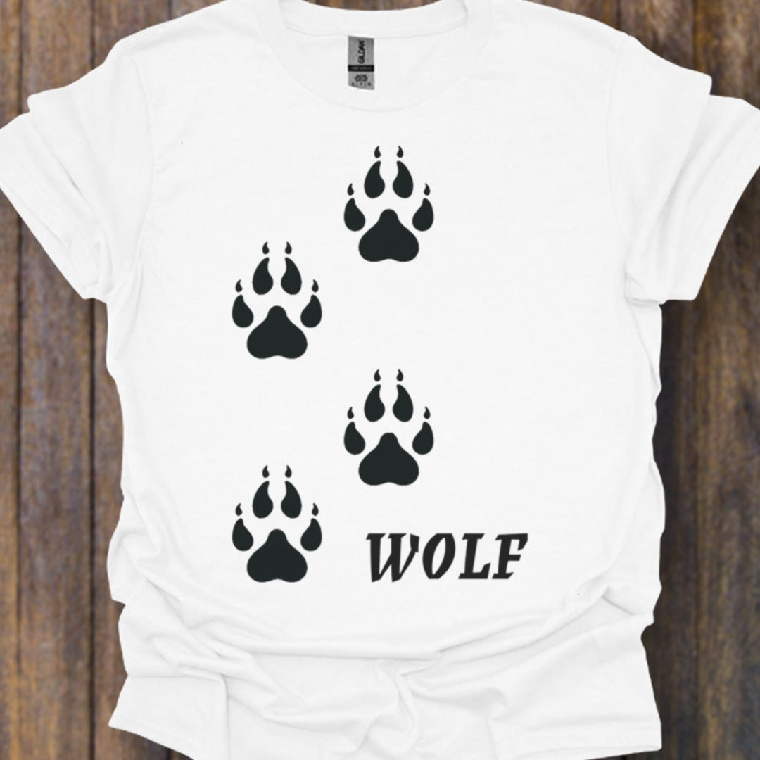 Empreintes de pattes de loup noires T-shirt intemporel
