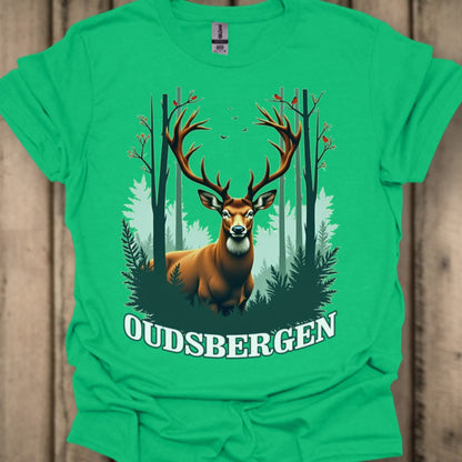 Majestueus Hert Oudsbergen wit T‑Shirt