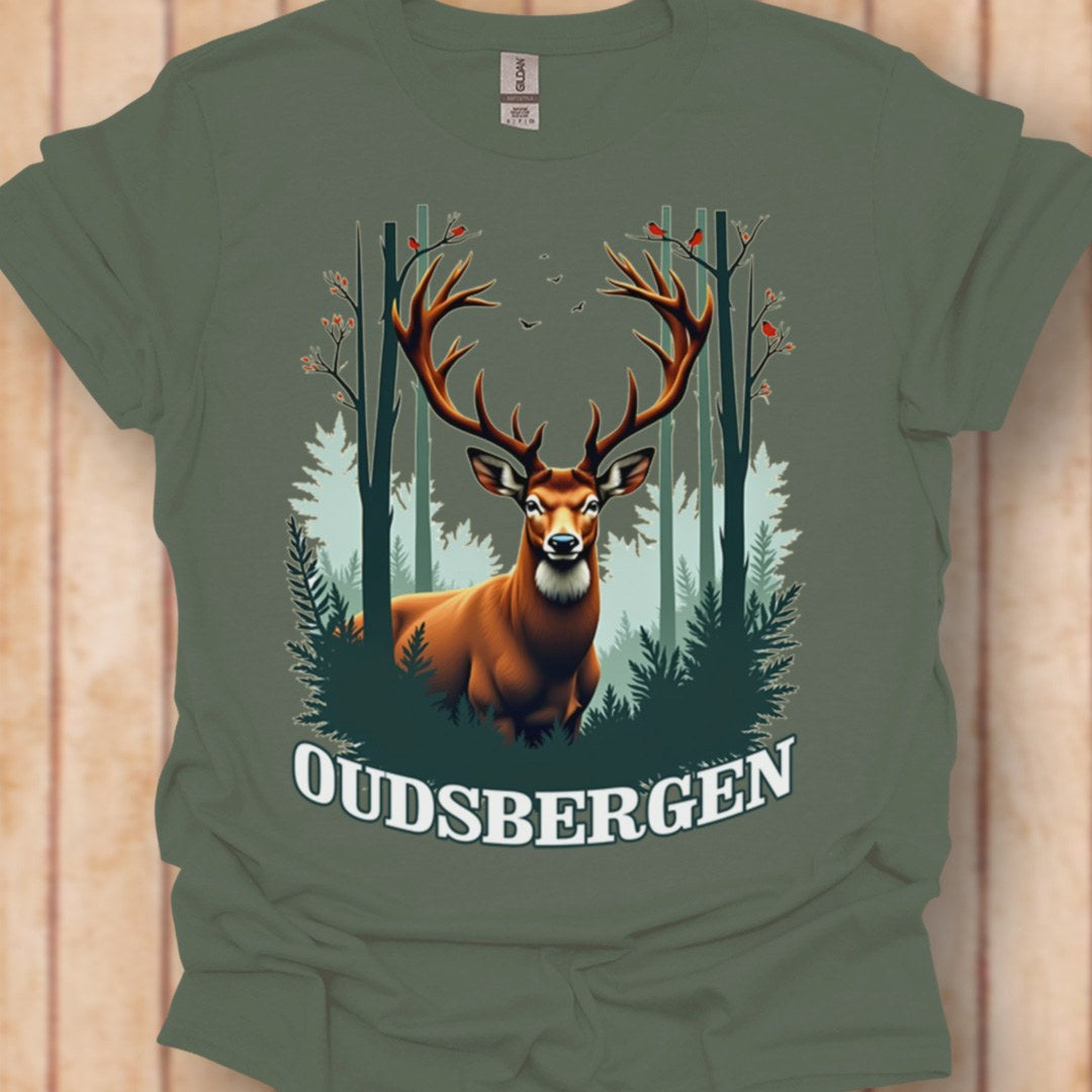 Majestueus Hert Oudsbergen wit T‑Shirt