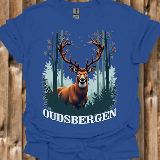 Majestueus Hert Oudsbergen wit T‑Shirt