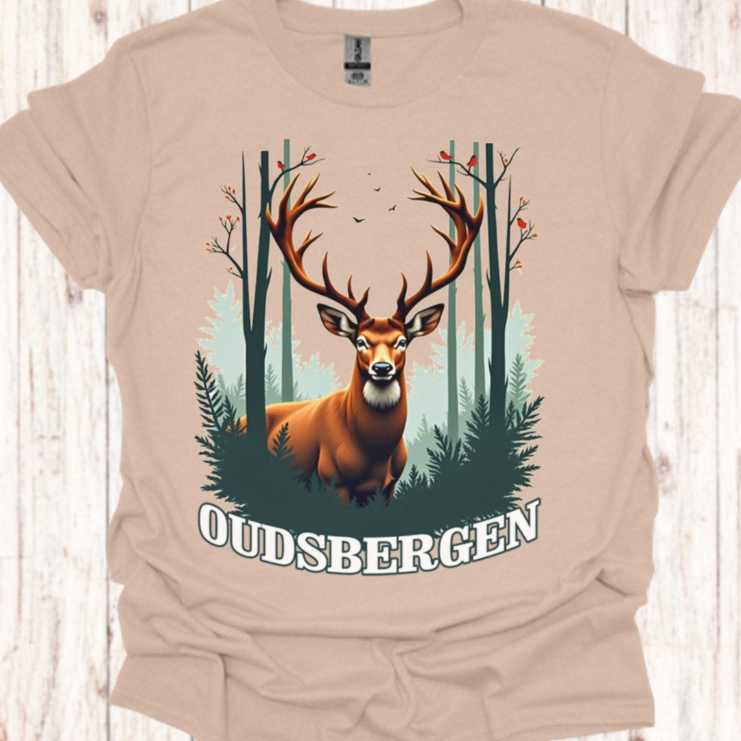 Majestueus Hert Oudsbergen wit T‑Shirt