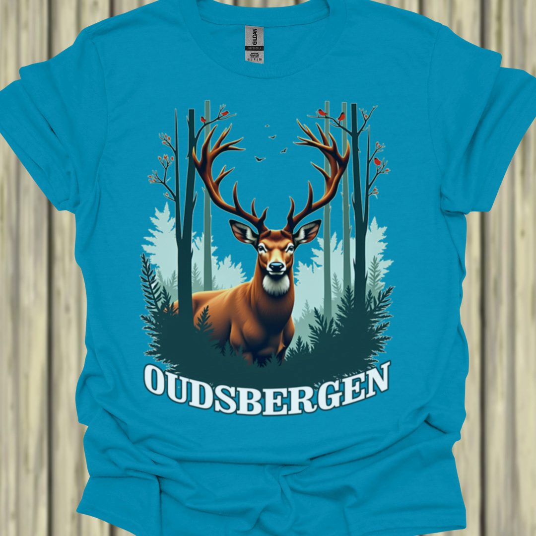 Majestueus Hert Oudsbergen wit T‑Shirt