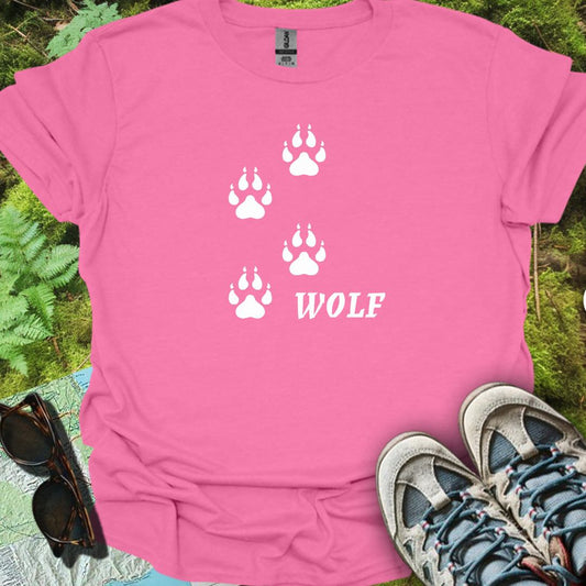 Empreintes de pattes de loup blanches T-shirt tendance 