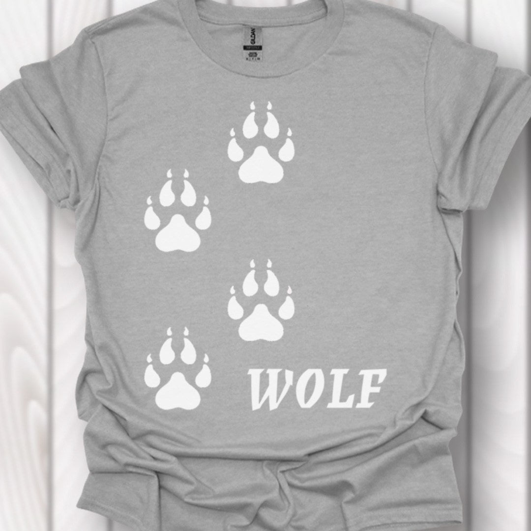 Empreintes de pattes de loup blanches T-shirt intemporel