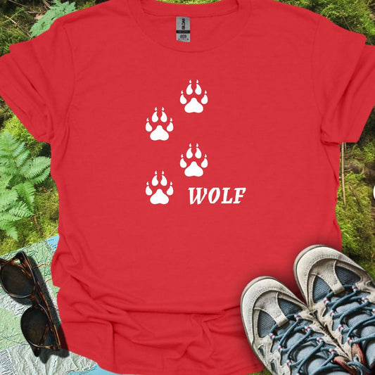 Empreintes de pattes de loup blanches T-shirt tendance 