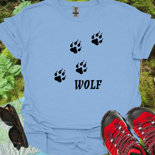 Empreintes de pattes de loup diagonales et noires T-shirt tendance 